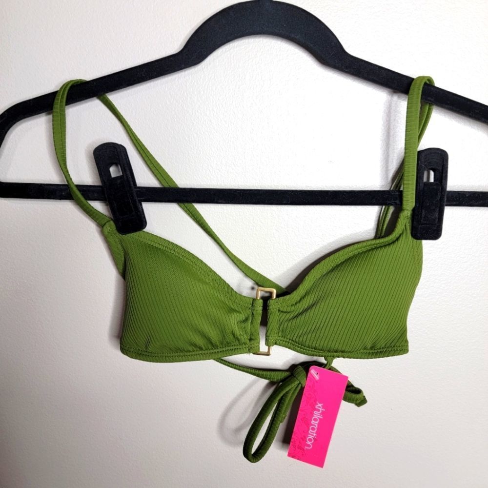 Xhiliration Target Swim Top Green XS - Picture 1 of 3